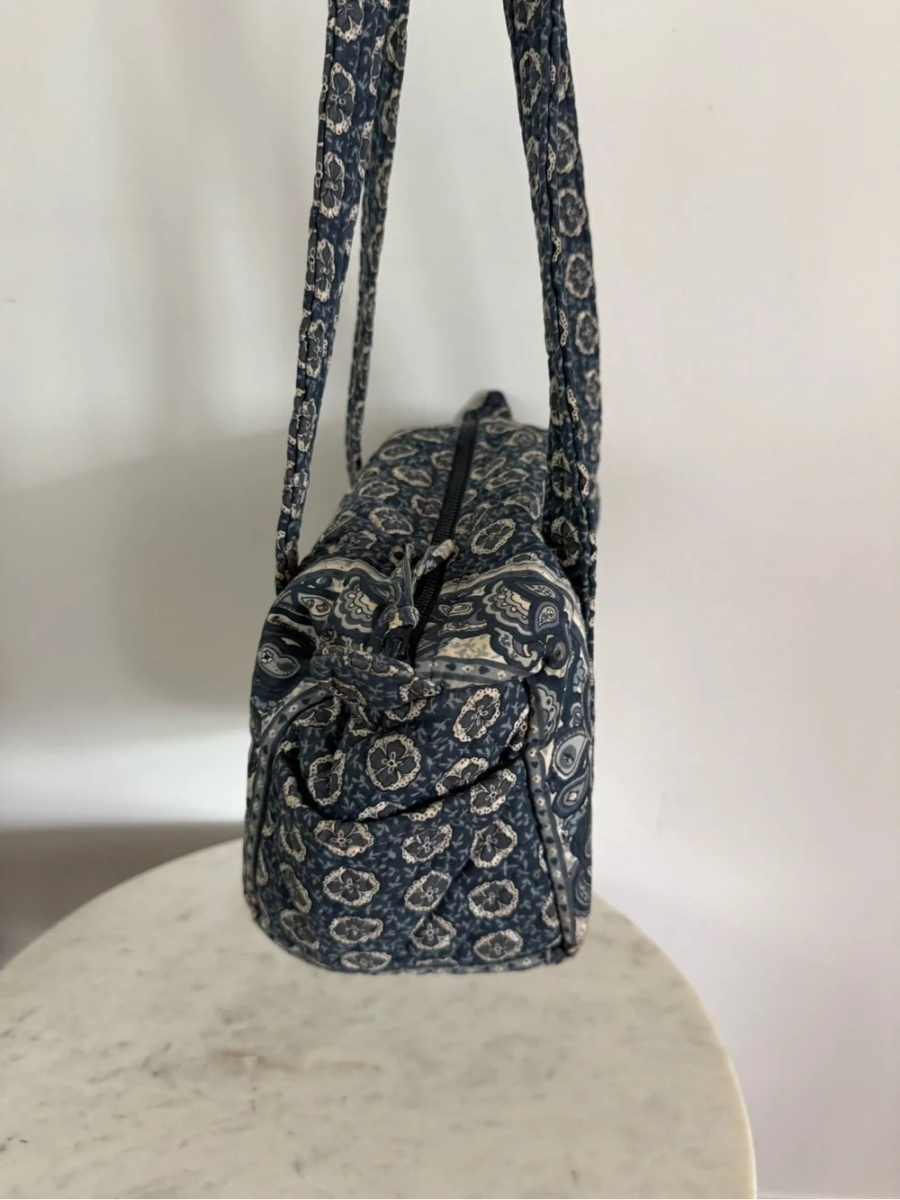 vintage Vera Bradley small Duffel Bag purse retired Indigo paisley pattern